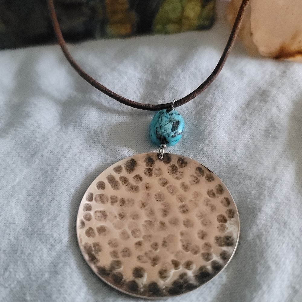 Silpada Hammered Turquoise 925 Necklace